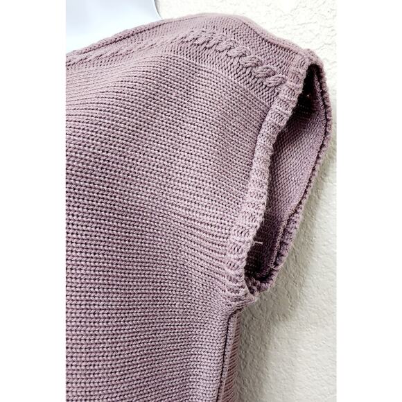Bamboo Traders Dusty Mauve Sleeveless Boat Neck Sweater Large Tight Knit Soft - Picture 2 of 4